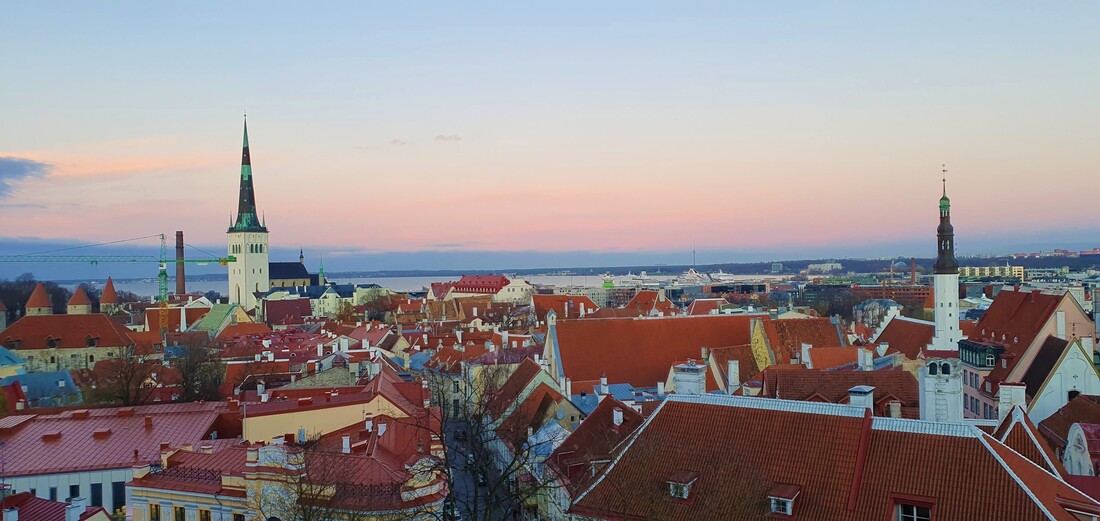Tallin Old town view from the walls 